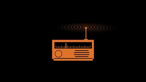 Radio receiver shape icon animation on white background Stock Footage 289548990