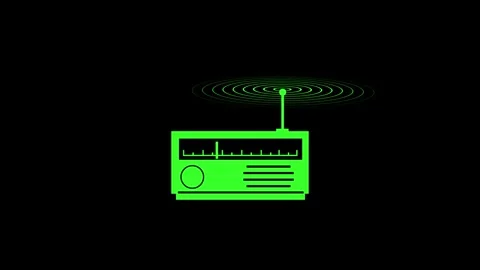 Radio receiver shape icon animation on white background Stock Footage 289549047