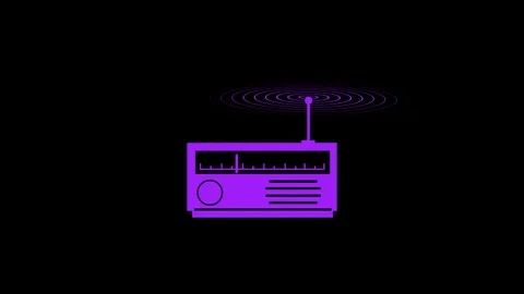 Radio receiver shape icon animation on white background Stock Footage 289549072