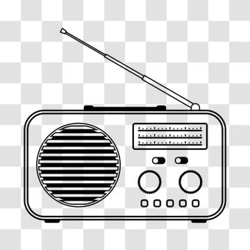 Radio receiver on transparent background Stock Illustration