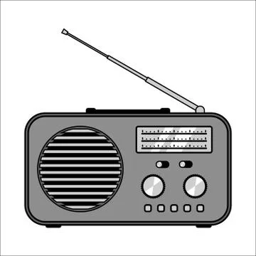 Radio receiver on white background Stock Illustration