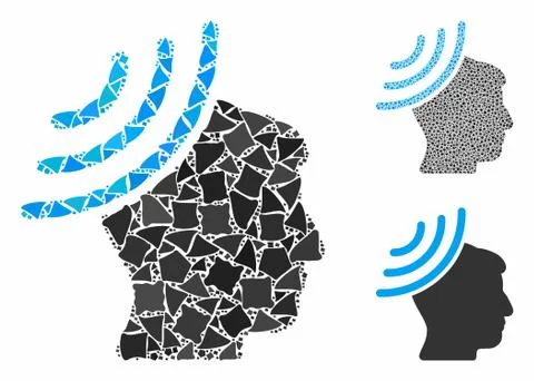 Radio reception mind Composition Icon of Abrupt Elements Illustrazione stock