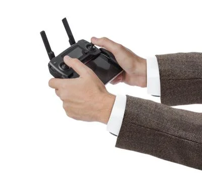 Radio remote control in hands 스톡 사진