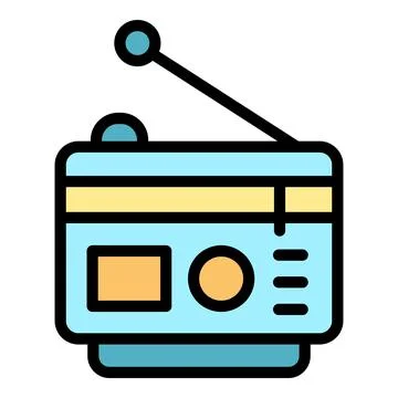 Radio reporter icon vector flat 库存插图
