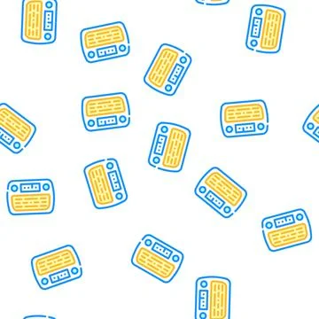 Radio retro device vector seamless pattern Stock Illustration
