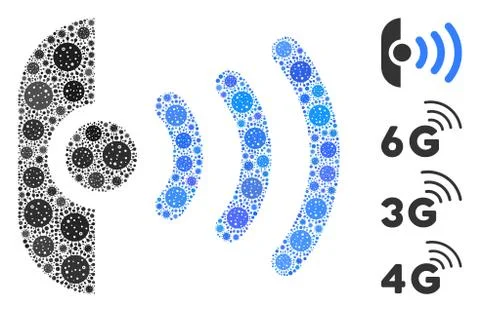 Radio Sensor Mosaic of CoronaVirus Items Illustrazione stock