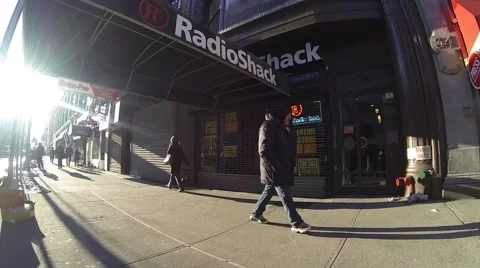 Radio shack before opening Stock Footage 47469860