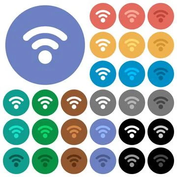 Radio signal round flat multi colored icons Ilustración de archivo