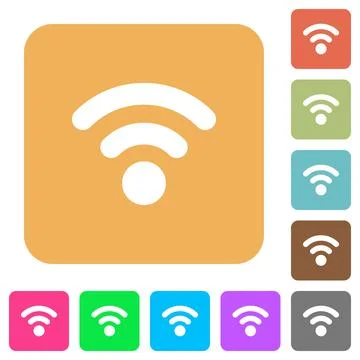 Radio signal rounded square flat icons Illustration