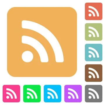Radio signal rounded square flat icons Illustration
