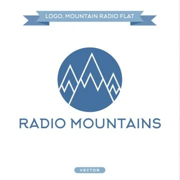 Radio signals, scale mountains, vector icon flat style Stock Illustration