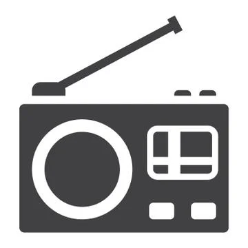 Radio solid icon, communication and website Stock Illustration