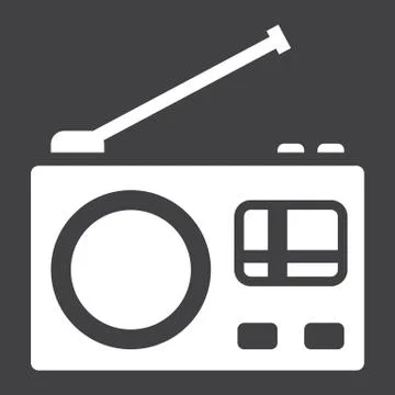 Radio solid icon, communication and website Illustrazione stock