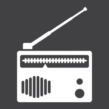 Radio solid icon, fm and communication Illustrazione stock