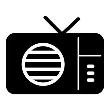 Radio solid icon. Old radio vector illustration isolated on white. Retro radio Illustrazione stock