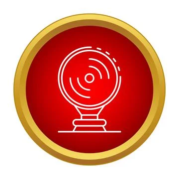 Radio sound waves broadcasting from sphere icon Stock Illustration