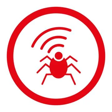 Radio spy bug flat red color rounded glyph icon Illustrazione stock