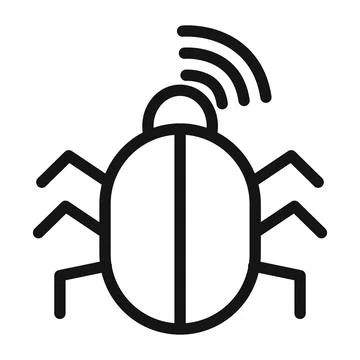 Radio spy bug icon Black line art vector Stockillustratie