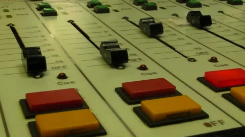 Radio Station  Console Mixer 4 Stock Footage 1101062