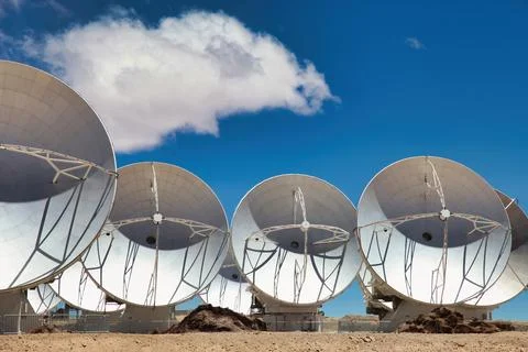 Radio telescope array ALMA in the atacama desert, Chile 写真素材