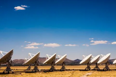 Radio telescope array Stock Photos