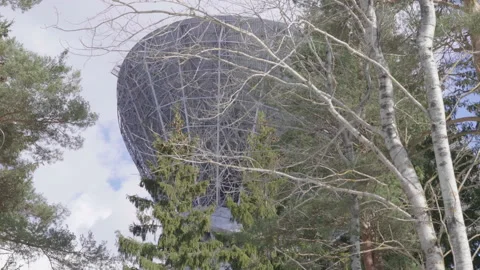 Radio telescope changes the trajectory of the study of the sky. russia kalyazin Stock Footage 152549114