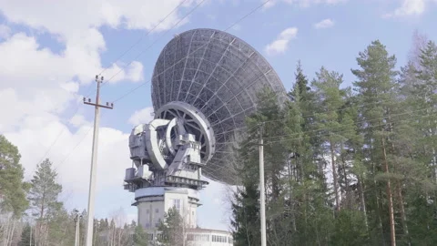 Radio telescope changes the trajectory of the study of the sky. russia kalyazin Stock Footage 152550331