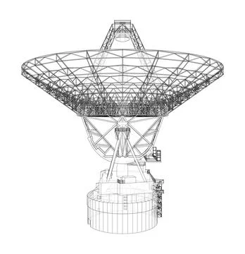 Radio Telescope concept outline Stock Illustration