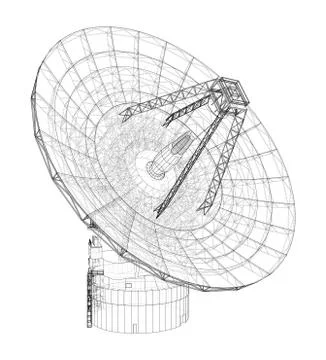 Radio Telescope concept outline. Vector Stock-Illustration