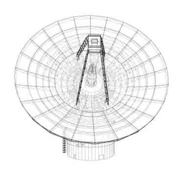 Radio Telescope concept outline. Vector 스톡 일러스트