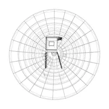 Radio Telescope concept outline. Vector Stock-Illustration