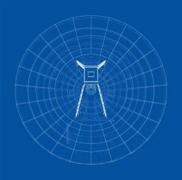 Radio Telescope concept outline. Vector Stock-Illustration