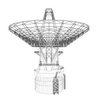 Radio Telescope concept outline. Vector Stock-Illustration