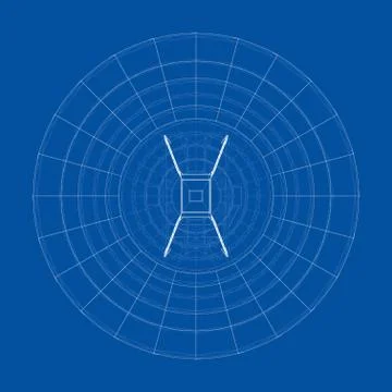Radio Telescope concept outline. Vector Stock-Illustration