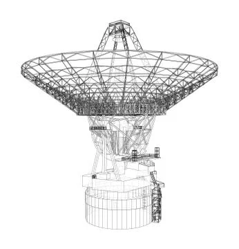 Radio Telescope concept outline. Vector 스톡 일러스트