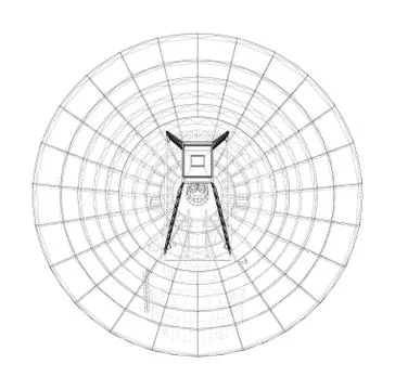 Radio Telescope concept outline. Vector 스톡 일러스트