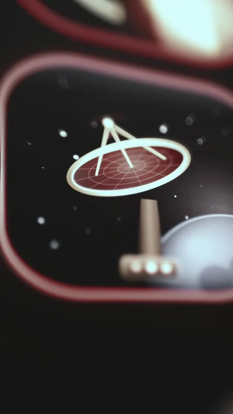 Radio Telescope Control Tile on Digital Panel Stock Footage 340556067