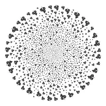 Radio Telescope Curl Exploding Globula Stock Illustration