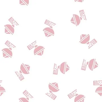 Radio telescope glyph vector seamless pattern Illustrazione stock