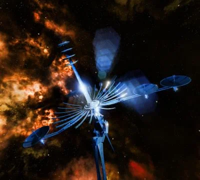 Radio telescope Illustrazione stock