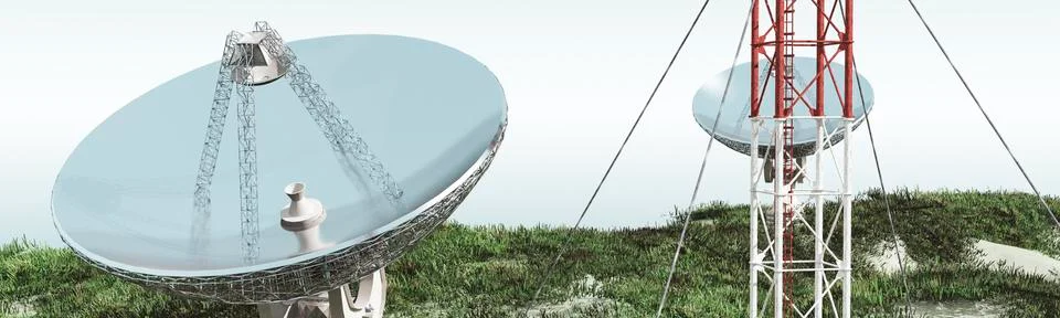 Radio telescope Stock Illustration
