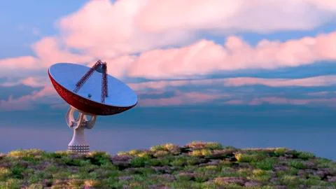 Radio telescope Stock Illustration