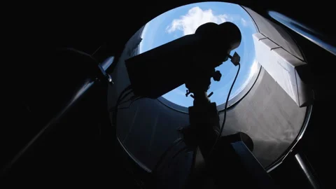 Radio telescope in the observatory tower Stock Footage 253624349
