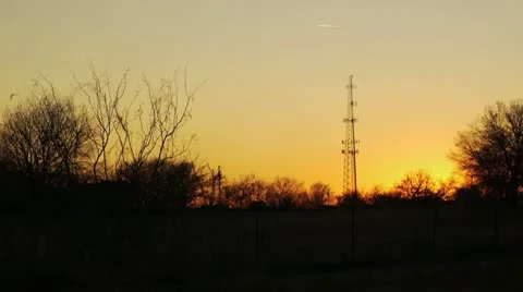 Radio tower with airplane Stock-Footage 9108964