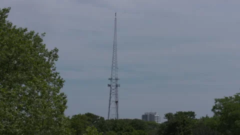 Radio Tower in the Distance 4K Stock Footage 145956977