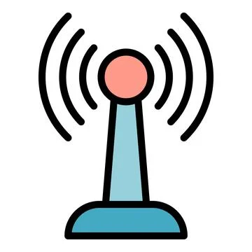 Radio tower fraud icon vector flat Stock Illustration