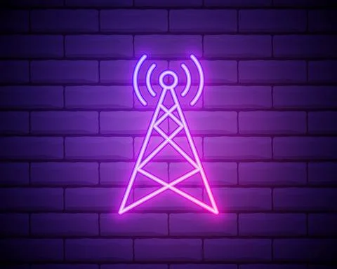Radio tower icon. Elements of Media in neon style icons. Simple icon for webs イラスト素材