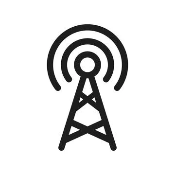 Radio tower icon in flat style. Telecom antenna vector illustration on isol.. Stock Illustration