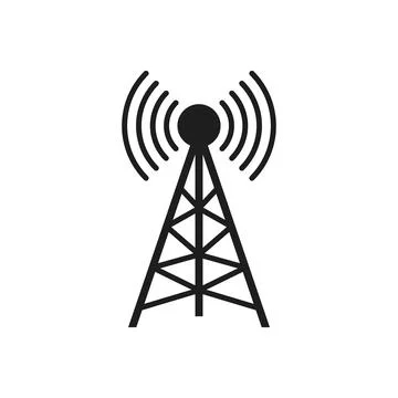 Radio tower icon in flat style. Telecom antenna vector illustration on isol.. Stock Illustration