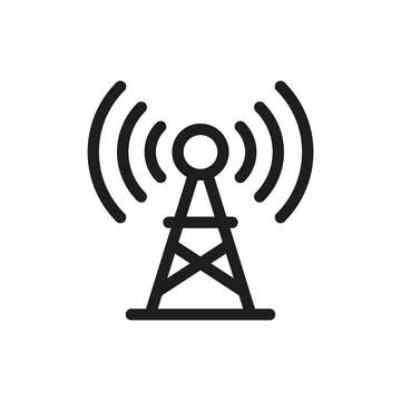 Radio tower icon in flat style. Telecom antenna vector illustration on isol.. Stock Illustration